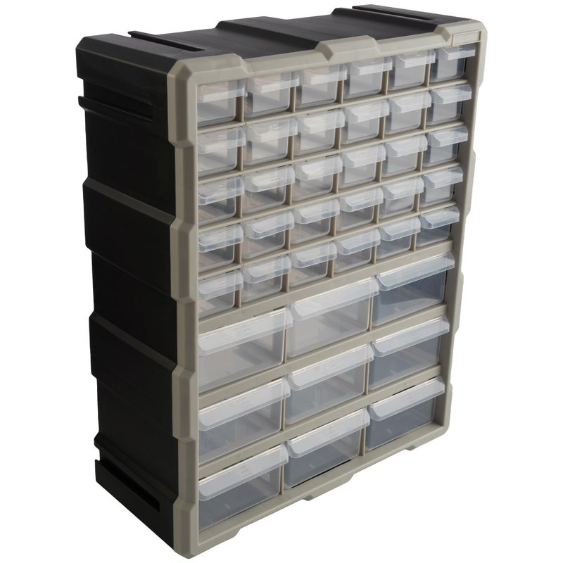 Stalwart 39-Drawer Plastic Small Parts Organizer - Desktop or Wall Storage Drawers for Organizing Hardware, Crafts, Garage, or Classroom (Black) - Image 1