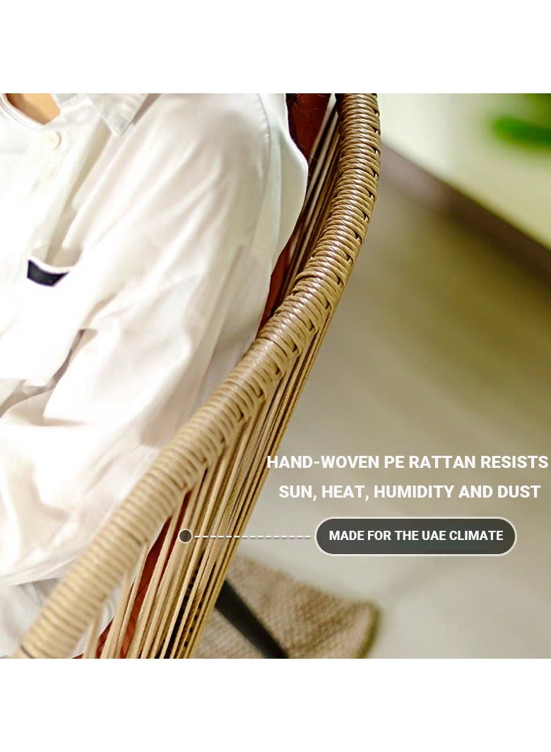 صن رايز طقم جلسة خارجية 3 قطع – كرسيان مريحان وطاولة جانبية، خيزران صناعي مقاوم للعوامل الجوية، مثالي للشرفة أو الفناء أو التراس - Image 4