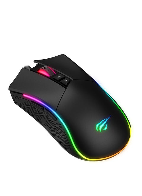 Havit MS1001 RGB Programmable Gaming Mouse with 7 Buttons, 4800 DPI, Customizable Backlit, 6 Adjustable Speeds - Wired Gaming Mouse-BLACK