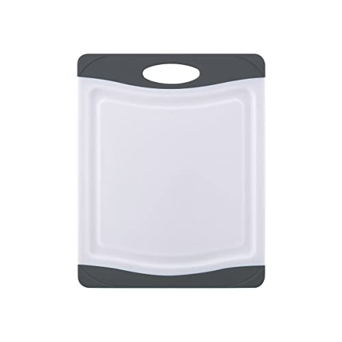 Farberware Nonslip Poly Cutting Board 8x10Inch Gray and White
