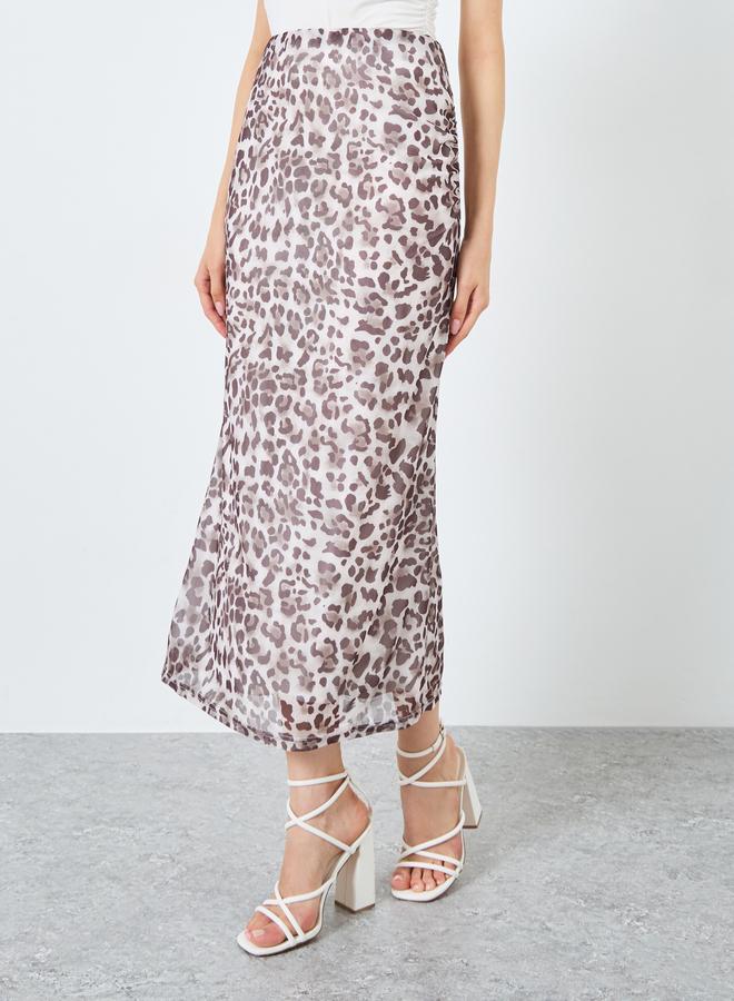 تايك تو تنورة ماكسي ضيقة بطبعة جلد الفهد - Image 2