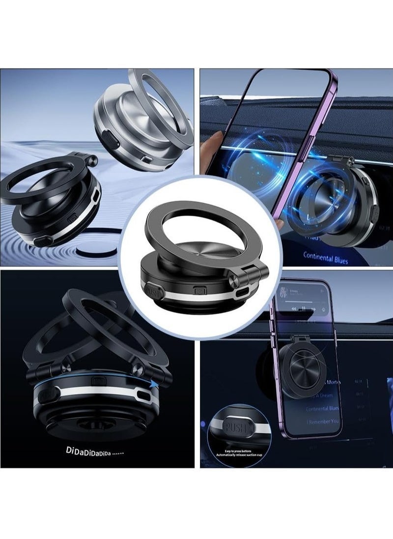 YJS 2024 Electric Vacuum Magnetic Phone Mount – Strong Magnetic Car Phone Holder with 360° Rotation, Powerful Suction Cup for Dashboard, Windshield, Kitchen, Mirror, Gym, Shower & All Smooth Surfaces - Image 3