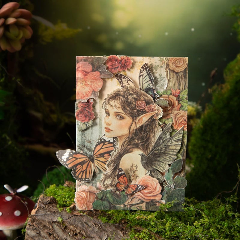 PIGBIT Vintage Fairy Tale Decoupage Scrapbook Paper Set â€“ 180 Sheets Fantasy Cryptid Witch, Mermaid, Princess Journal Craft Paper Ephemera Pack for Collage, Junk Journal, Art Projects - Image 5