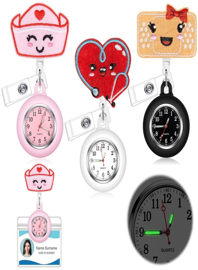 Dansydaisy 3 Set Nurse Watch Glow in the Dark Nursing Watch Clip on Nursing Pocket Badge Fob Pocket Nurse Week Graduation Gifts for Appreciation Gifts - Image 1