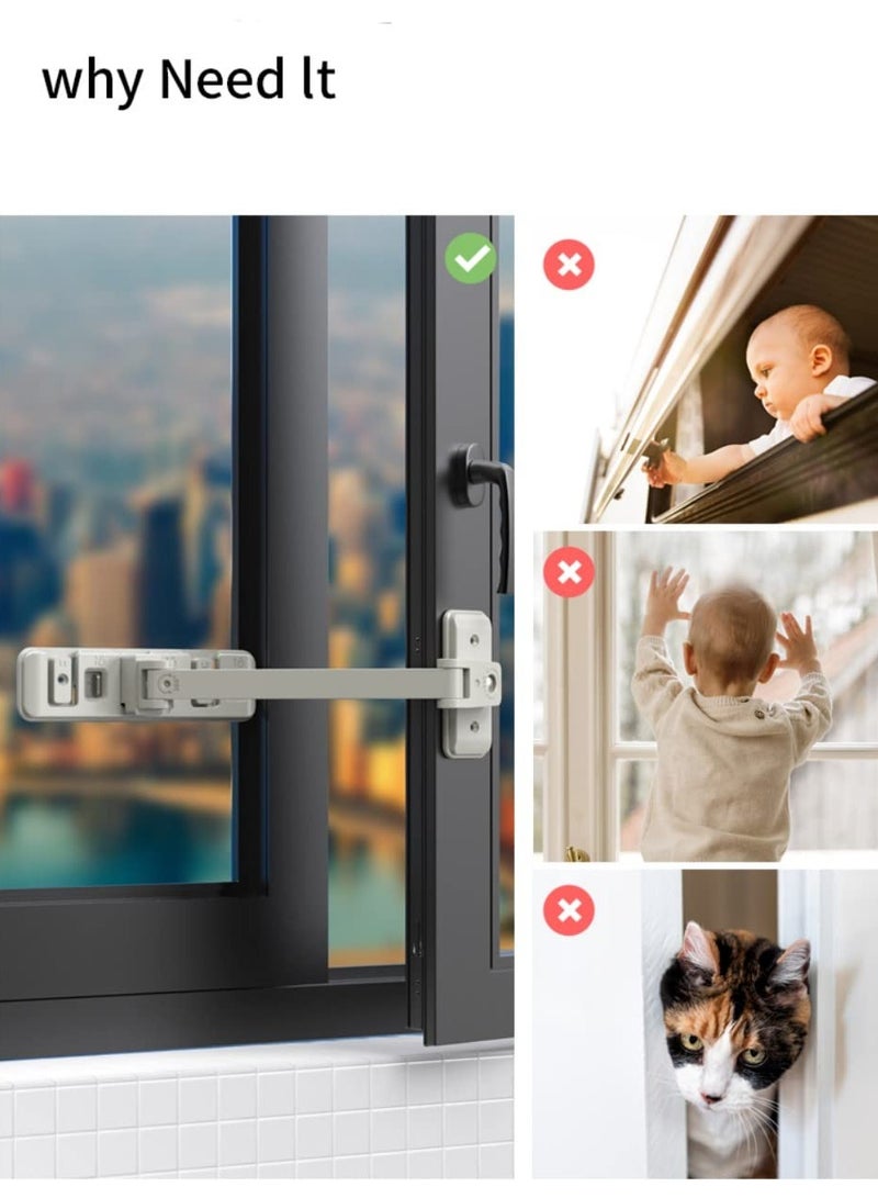 Excefore Window Restrictor Lock, Self Adhesive Child Baby Safety Door Window Lock, Baby Sliding Door Window Lock Limiter Anti-Opening Window Latch High Level Child Protection Anti-Fall, Easy Install  - Image 3