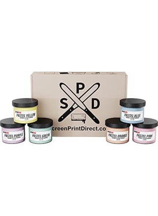 Screen Printing Ink Set  Rapid Cure Pastel 6 Color Plastisol Ink for Screen Printing Fabric  Low Temperature Curing 8 oz Plastisol Ink by Screen Print Direct Inks for Silk Screens and Mesh - pzsku/ZB39E3968DD432B352702Z/45/1749490954/d5352470-4e9f-4ccf-8954-b46c8a55d6dd