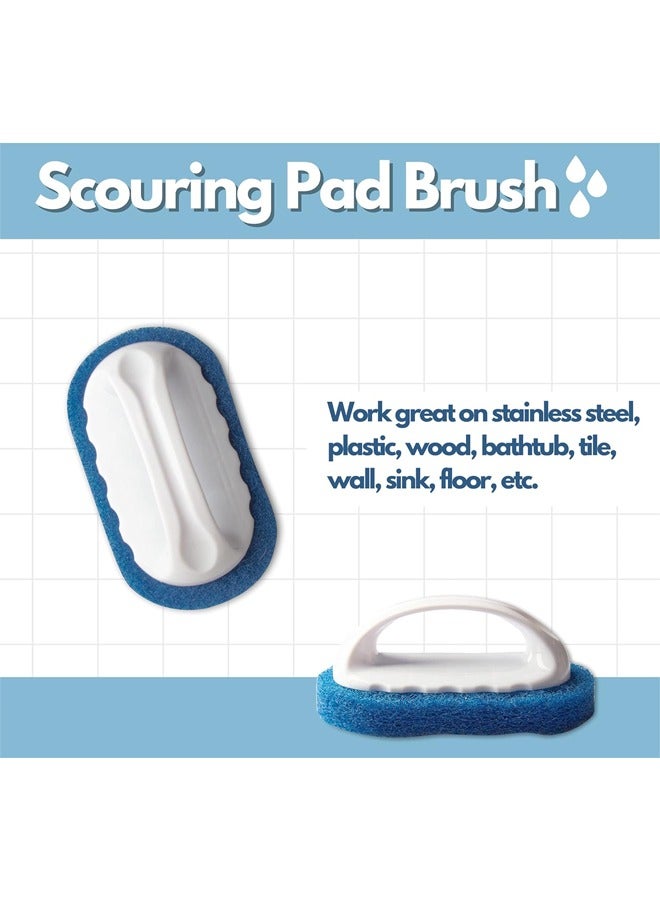 YelaJoy 4 Pieces Scouring Pad Brush kit , Cleaning Brush with Handle, Dish Scrub Brush, Bathroom Brush, Sink Scrub Brush - Image 3