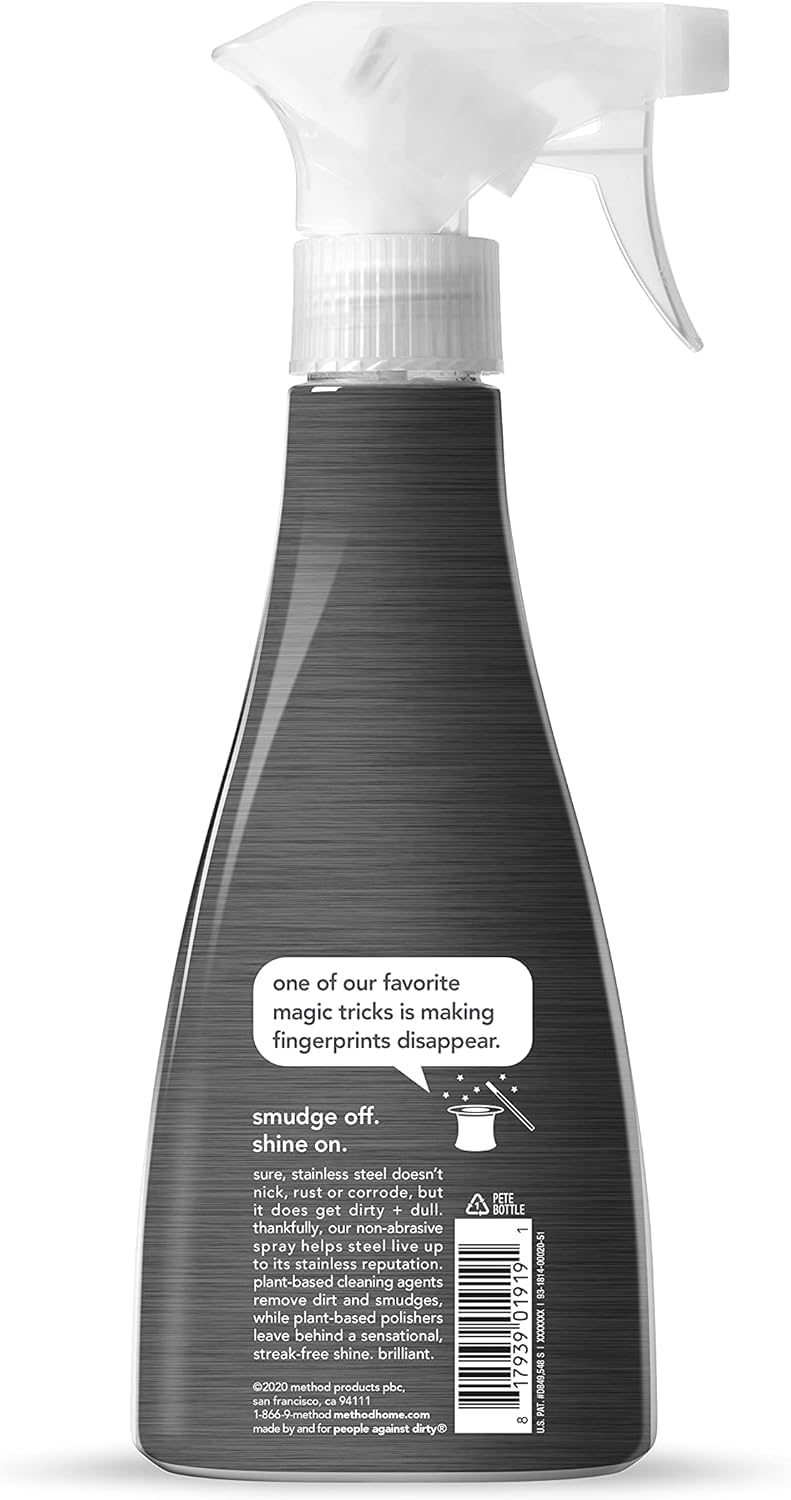 Method Stainless Steel Cleaner + Polish 14 oz Wood Polish, 14 oz. Bundle, 2 ct. - Image 3