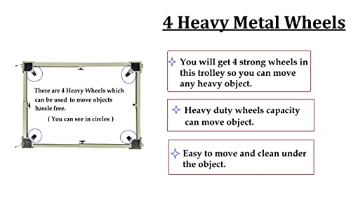RISSACHI Heavy Duty Adjustable Wheeled Metal Stand for Top/Front Load Washing Machine, Refrigerator, Dishwasher, and Cooler 200 kgs Weight Capacity (Min. 16.6 X 20 inches, Max 26 X 31.5 inches) White - Image 4