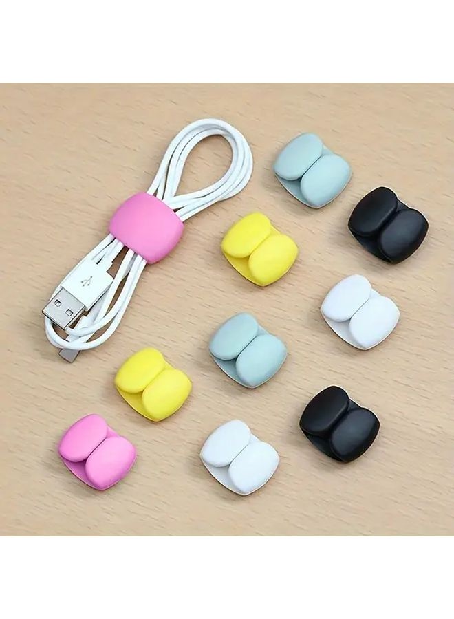 10 Random Color Cable Organizing Clips Set of 10 Sturdy Plastic - Image 1