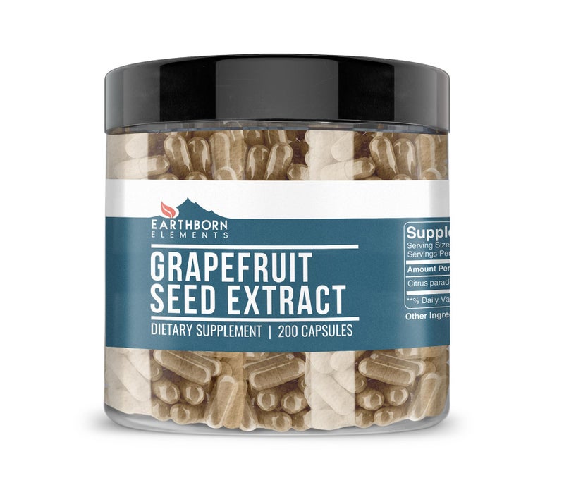 Earthborn Elements Grapefruit Seed Extract 200 Capsules Pure Undiluted No Additives