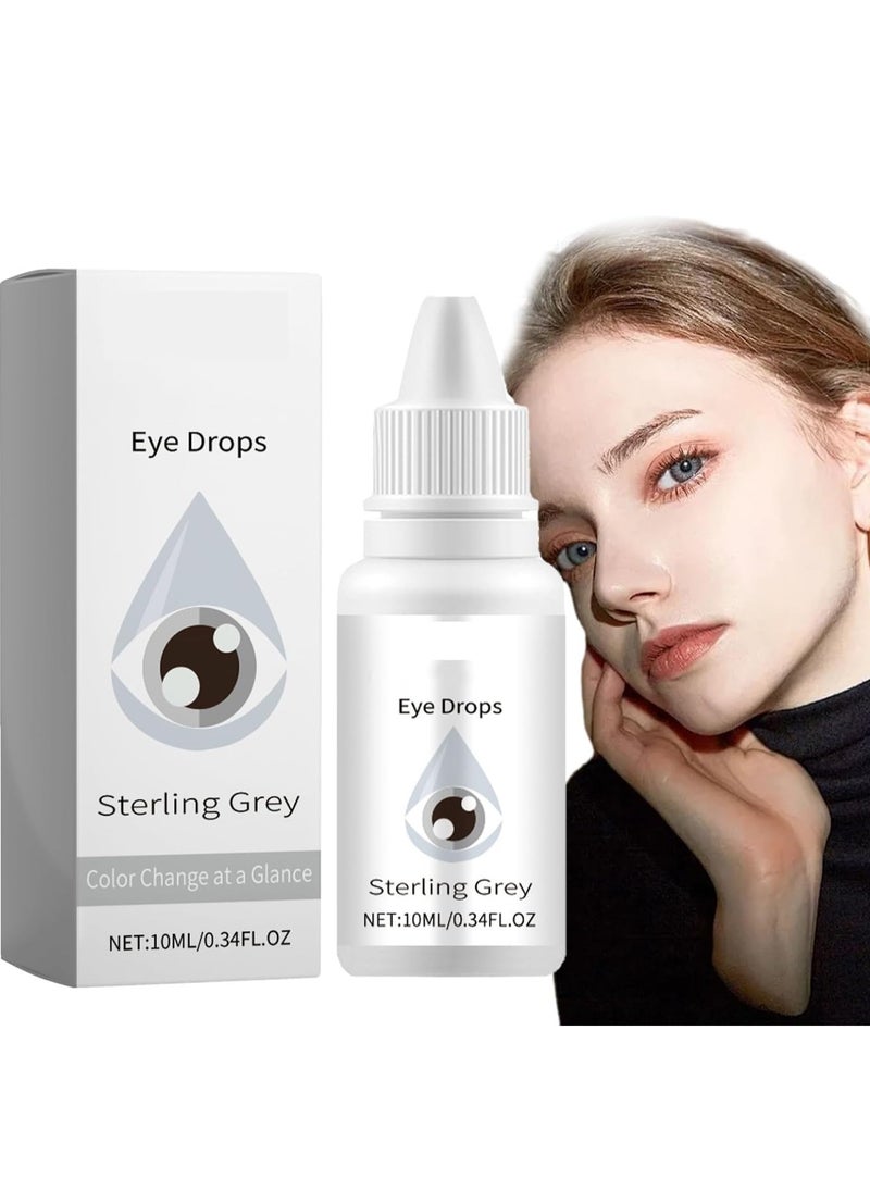 Eye Color Changing Drops, Eye Drops for Natural Color Change, Color-Changing Eye Drops for Grey Eyes, Temporary Change Eye Color Drops (Gray 10ml)
