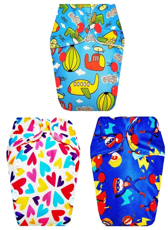 Dumbledo Premium Newborn Cloth Diaper with Integrated Insert (Pack of 3) | Dry Feel and Comfortable | 6-Layer Absorbent Pad | Adjustable Snaps | Designed by Moms | 0 - 4 Months | Unisex Baby - Image 1