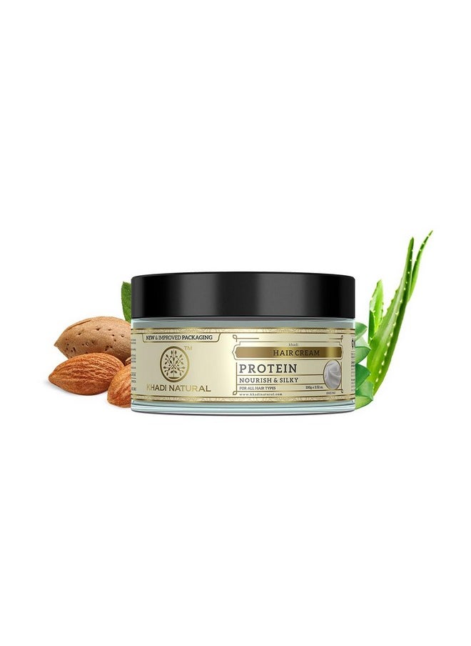 Khadi Natural Protein Hair Cream For Soft & Shiny Hair | Cream For Silky Hair | Natural Hair Cream For Dry Hair | Paraben & Silicone-Free | Suitable For All Hair Types| 150G  - Image 1