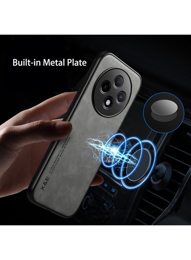 Case for Oppo Reno 12F 5G, Shockproof Cases, Anti-Fall Drop Protection, PU+TPU+PC High Quality Materials, Cover Bumper Built-in Metal Plate for Oppo Reno 12F 5G (Grey) - Image 2