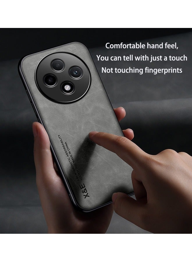 Case for Oppo Reno 12F 5G, Shockproof Cases, Anti-Fall Drop Protection, PU+TPU+PC High Quality Materials, Cover Bumper Built-in Metal Plate for Oppo Reno 12F 5G (Grey) - Image 3