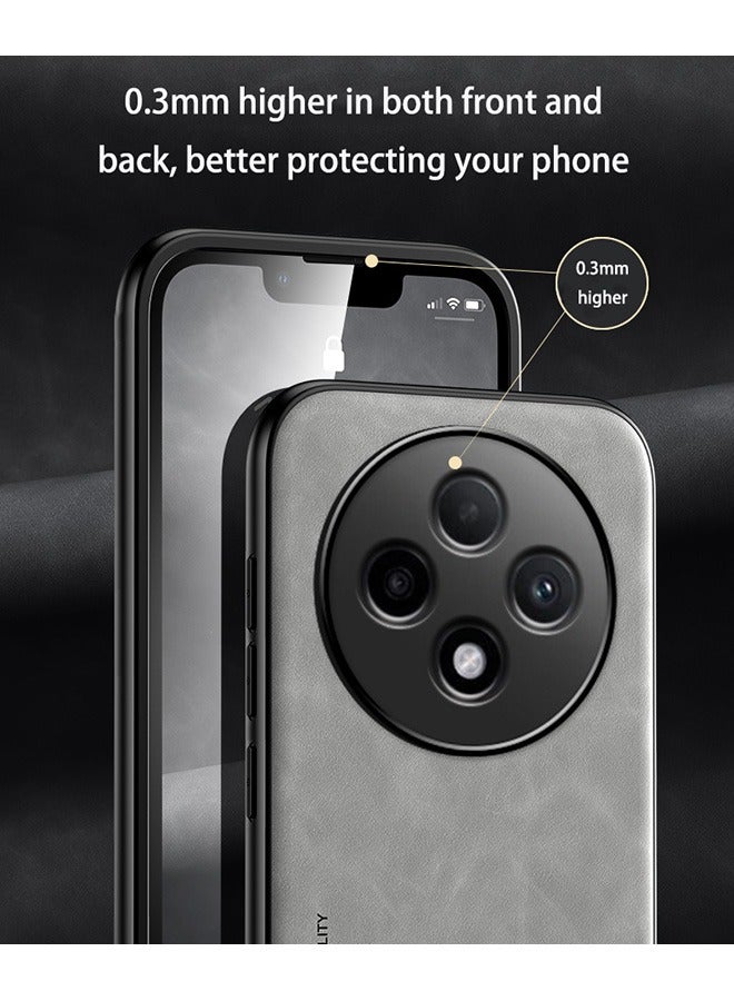 Case for Oppo Reno 12F 5G, Shockproof Cases, Anti-Fall Drop Protection, PU+TPU+PC High Quality Materials, Cover Bumper Built-in Metal Plate for Oppo Reno 12F 5G (Grey) - Image 5