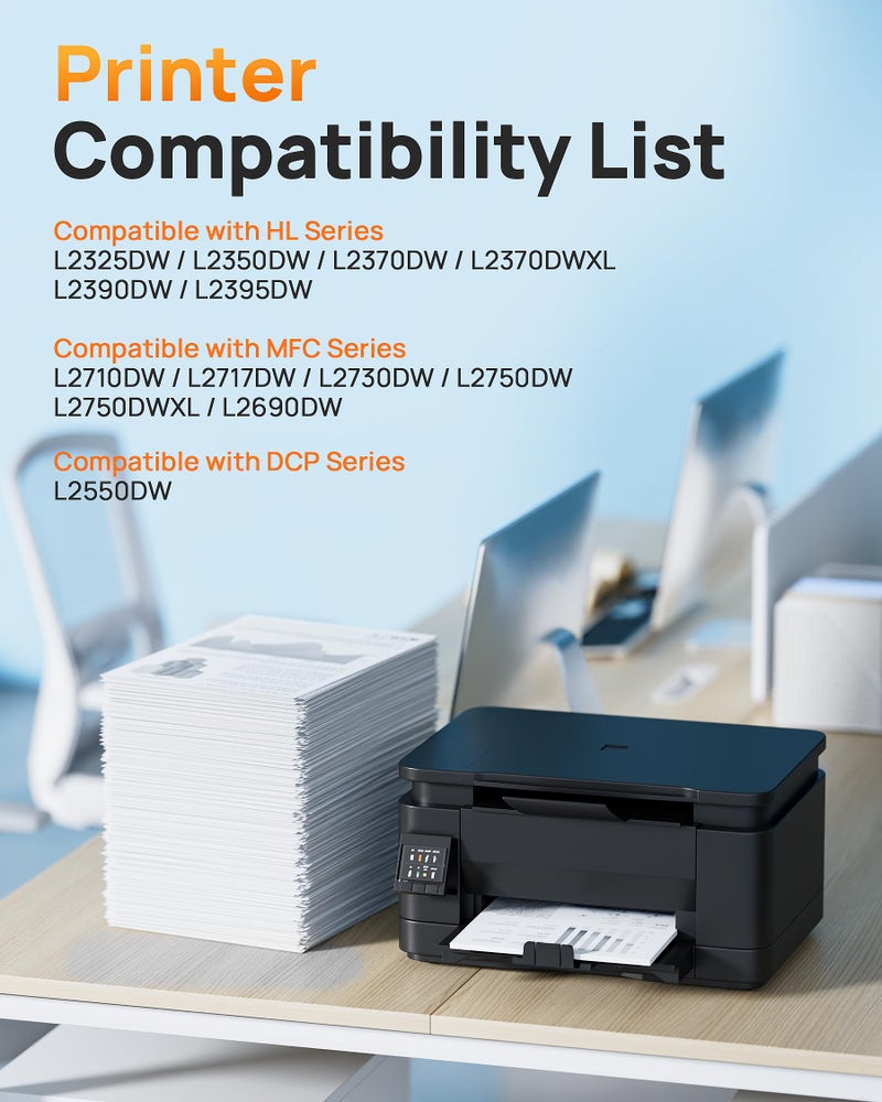 E-Z Ink TN760 Toner for Brother Printer Compatible for Brother TN-760 TN730 TN-730 Toner Cartridges to Use with MFC-L2710DW MFC-L2750DW HL-L2350DW HL-L2370DW HL-L2395DW L2390DW DCP-L2550DW (4 Black) - Image 2