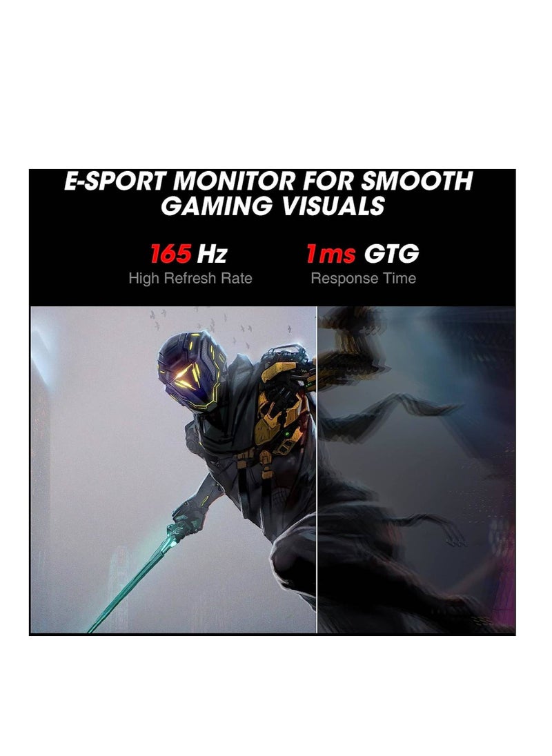 KOORUI - KOORUI 24E3 24" FHD IPS Gaming Monitor, Ultra Slim Frame, 165Hz Refresh Rate, 1ms Response Time, 99% sRGB, FreeSync (G-Sync Compatible) VESA Mountable, HDMI / DisplayPort, Black | 24E3 - Image 1