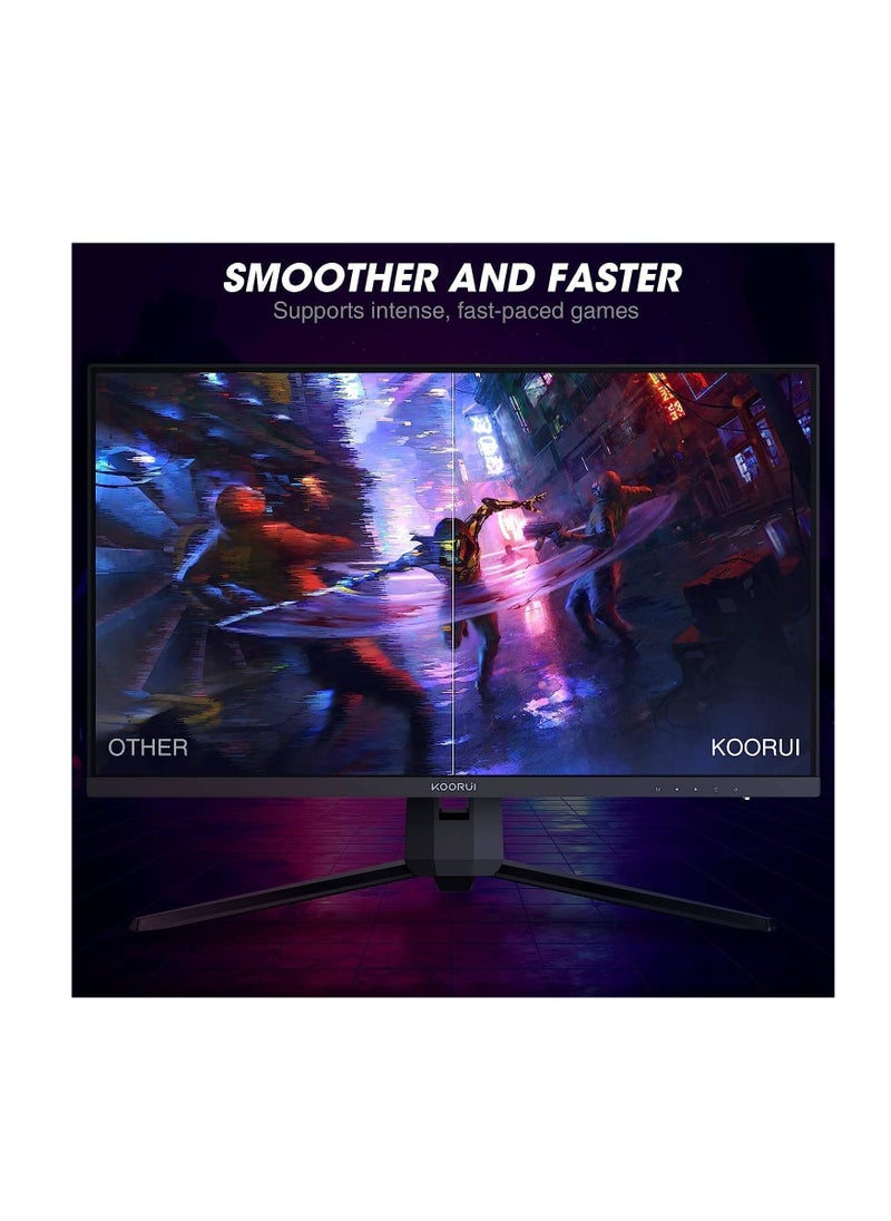 KOORUI - KOORUI 24E3 24" FHD IPS Gaming Monitor, Ultra Slim Frame, 165Hz Refresh Rate, 1ms Response Time, 99% sRGB, FreeSync (G-Sync Compatible) VESA Mountable, HDMI / DisplayPort, Black | 24E3 - Image 1