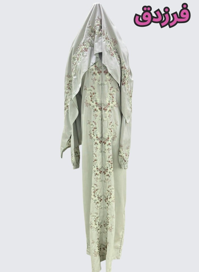 Farazdaq Women's prayer shawl, Light apple color, wide and comfortable, excellent cool material - Image 1