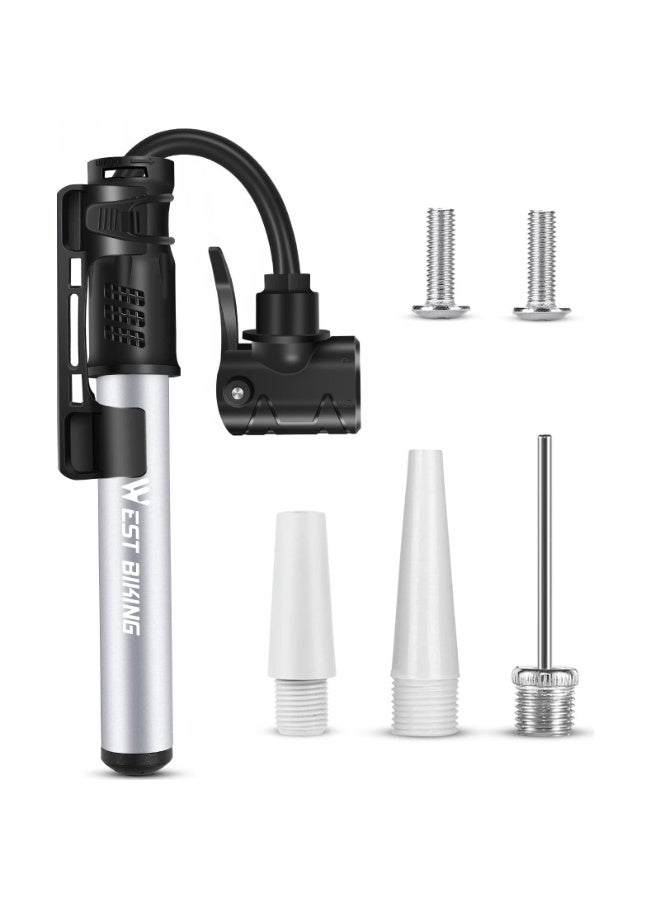 WEST BIKING Bicycle Pump Mini Bike Pump - Aluminum Alloy Cycle Pump for Presta/Schrader Valve, Portable Lightweight Bike Tyre Pump Fast Tyre Inflation Mini Air Pump For Mountain Road Bike Ball Pump - Image 1