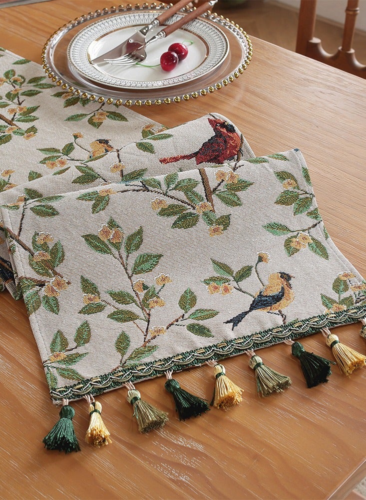 American retro long table runner, tea table, table cloth and flag, light luxury jacquard embroidery long tablecloth 30*180cm  - Image 2