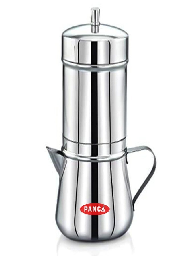 PANCA Stainless Steel Premium Filter Coffee Maker With Handle, Mocha Pot, 4-6 Cups, Large, 250ml (304 Grade SS) - Image 1