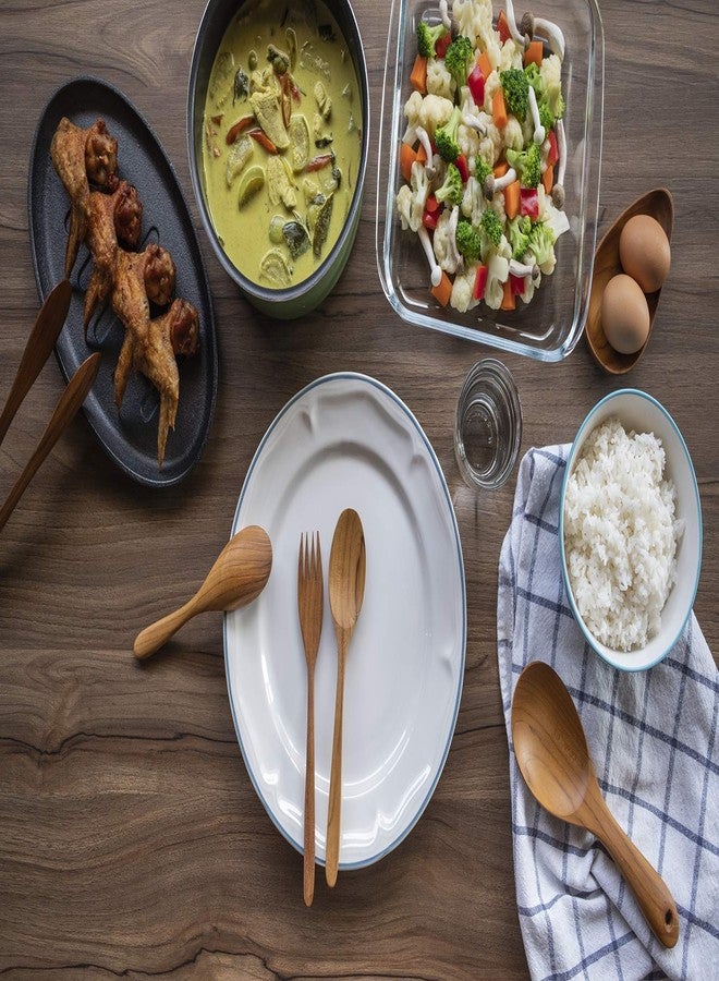 ملعقة أرز FAAY مقاس 9 بوصات، ملعقة تقديم، ملعقة طبخ متعددة الاستخدامات - مصنوعة يدويًا من خشب الساج الذهبي المقاوم للرطوبة العالية | مقبض متين وصحي ومريح لأواني الطهي غير اللاصقة - Image 4