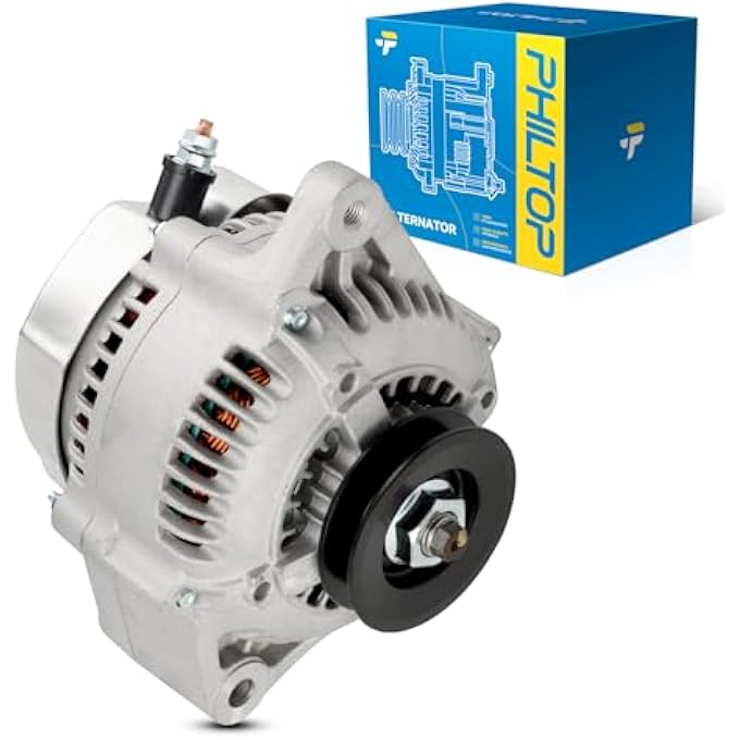 PHILTOP Alternator Compatible with 1993-1995 Pickup 2.4L 1993-1995 4Runner 2.4L, 60 Amp Alternator Replace 13492N 13492 134928 13492C 2706035150 52014721AA 52014721AB 90295251 - Image 1