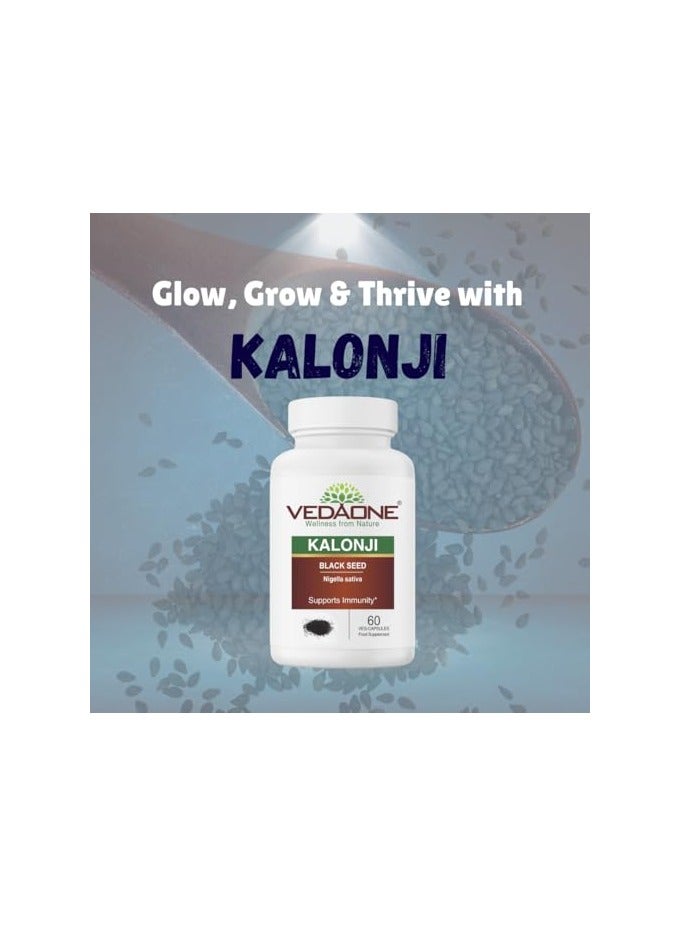 VEDAONE Kalonji Black Seed Supplement, 60 Veg Capsules - Image 2