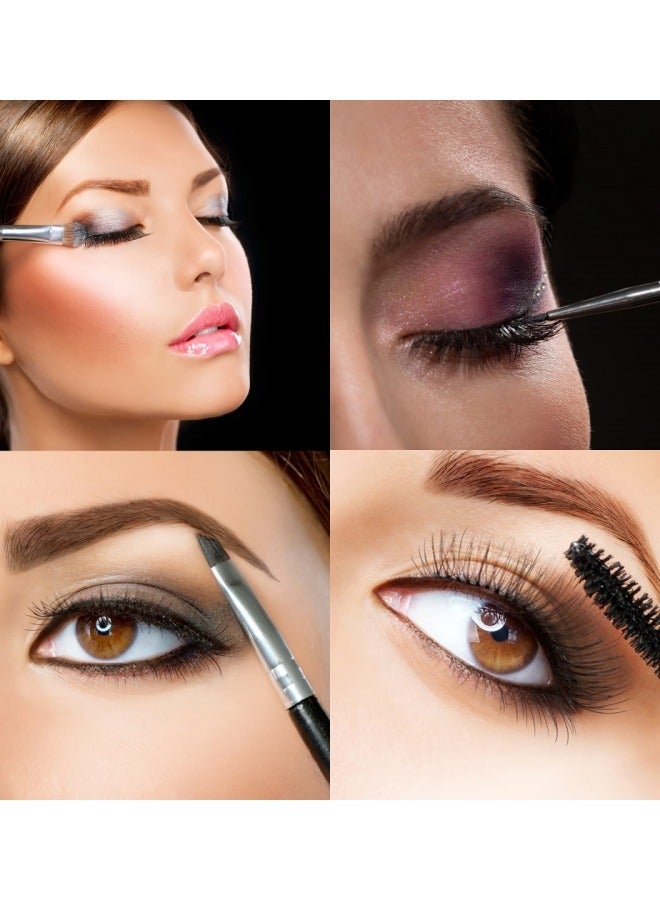 Double Eyebrow Brush, Slanted Eyebrow Brush and Spoolie Brush, Eyebrow Brush and Eyelash Comb Tool (Silver Color 1pc) - Image 4