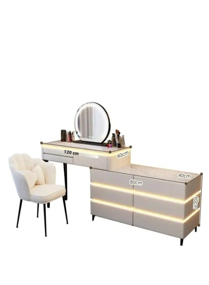 Cool Baby COOLBABY Elegant Modern Luminous Makeup Vanity Desk with LEDMirror and Stool  - Image 4