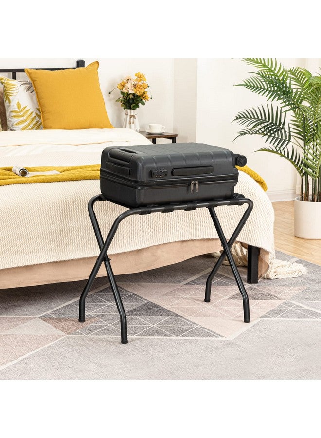 HOOBRO Luggage Rack, Pack of 2, Metal Foldable Suitcase Stand for Guest Room, Holds up to 100 lb, 27 x 15.3 x 22 Inches, Steel Frame, Nylon Straps, Hotel, Bedroom, Closet, Black BK02XLP201 - Image 4
