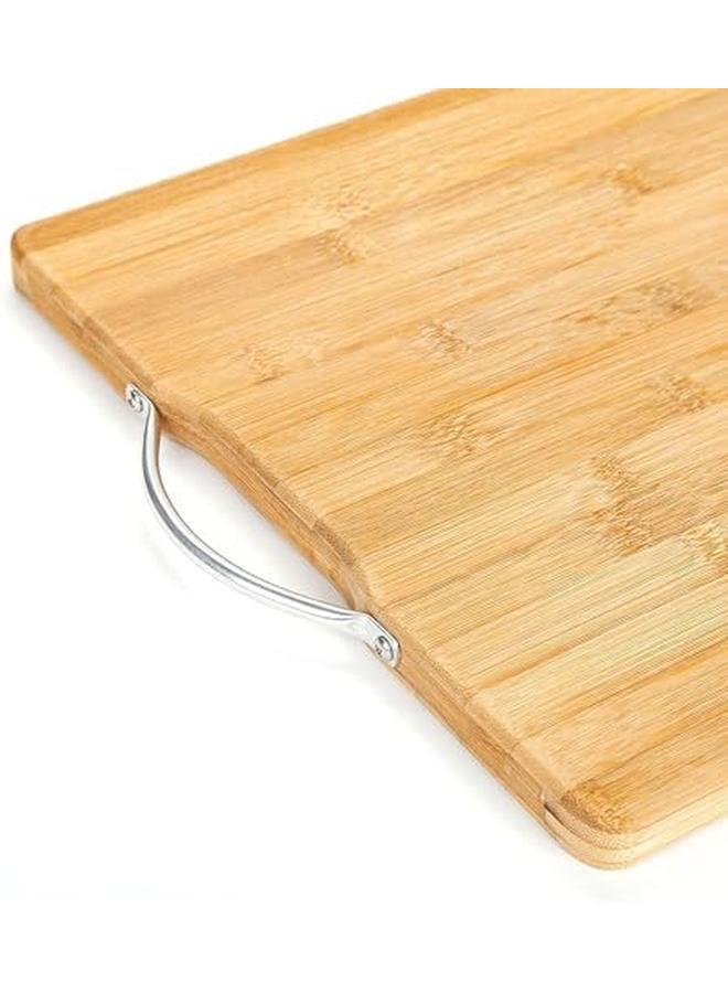 سكاي تاتش طقم مقاسات لوح تقديم تقطيع من خشب الخيزران مع مقبض من الفولاذ المقاوم للصدأ مناسب للحوم والخضروات والجبن "20*30 24*34 30*40 سم" - Image 2