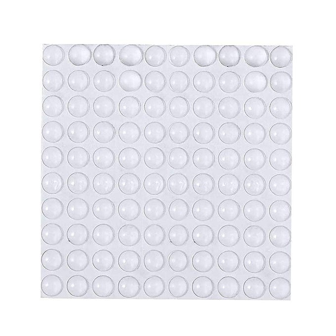 ROUND ADHESIVE SILICONE BUMPER DOOR CABINET DRAWER SAFETY STOPPER MUTE BUFFER 3X8 MM CLEAR SET OF 200 PIC