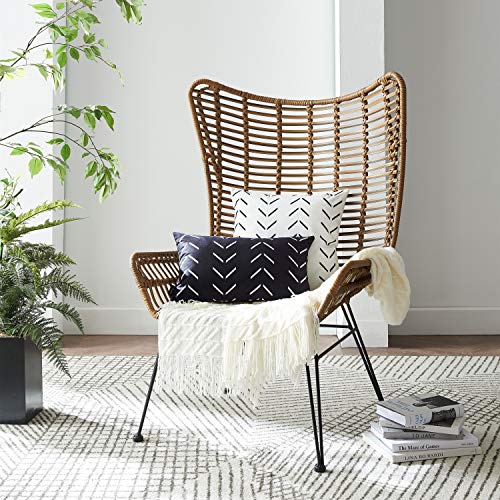 Nestinco Set of 2 Boho Pillow Covers 16 x 16 inches White Square Pillow Covers with Black Arrows Print Polyester Blend Decorative Throw Pillow Covers Sofa Cushion Cases - Image 3