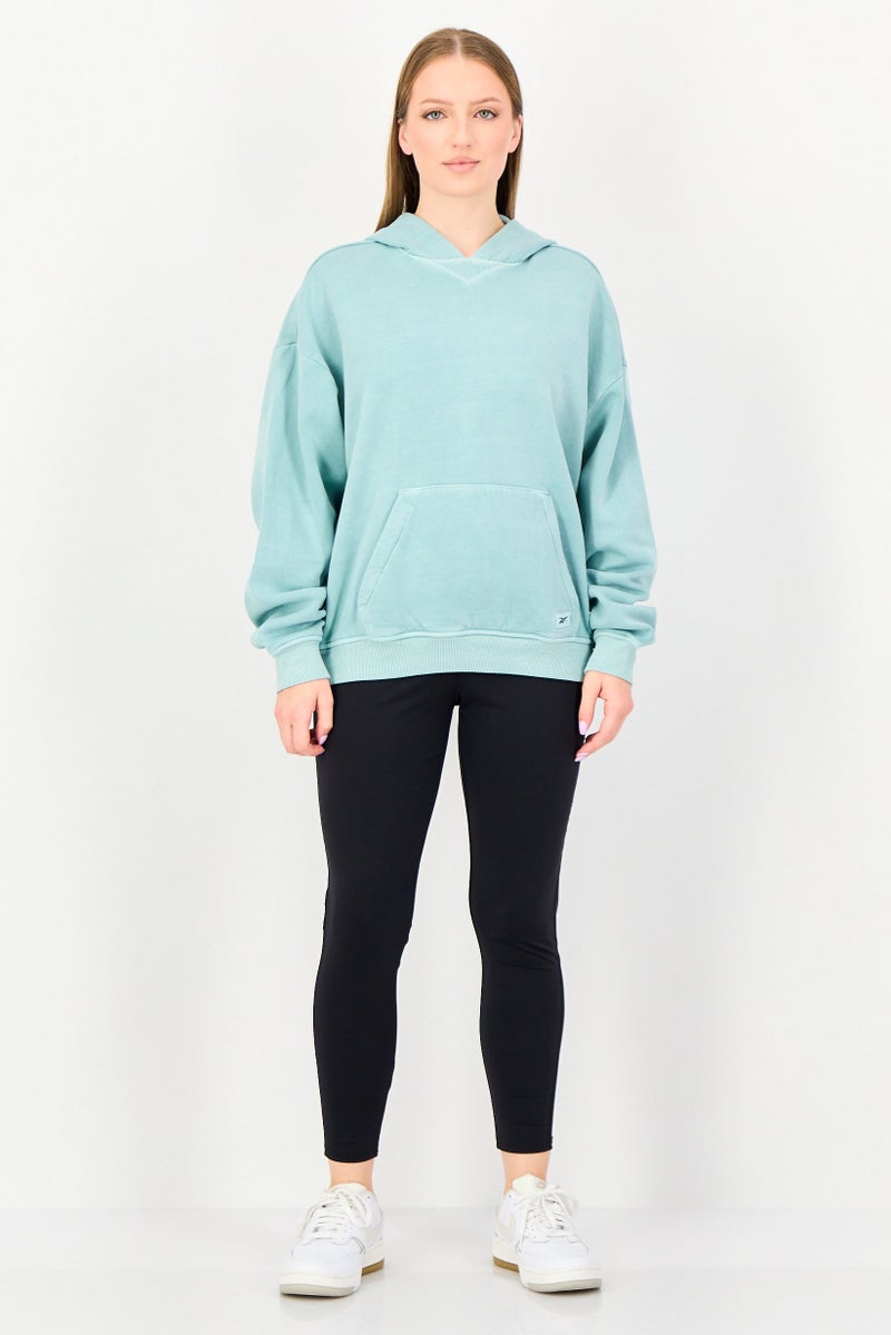 Reebok Women Sportswear Fit Long Sleeve Training Hoodie, Turquise - Image 4