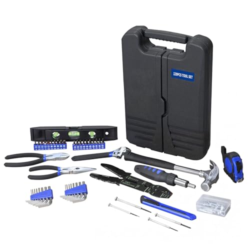 Torin 129 Piece Tool Set Household Repair Tool Kit with Plastic ToolBox S2 tool steel adjustable wrench driver handle Wire Striper measuring tape screwdriver bits screwdrivers Setetc APK129TSM - Image 3