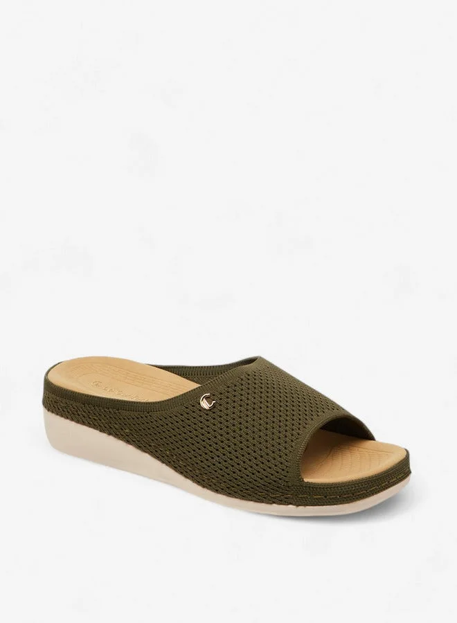 Le Confort Flyknit Textured Slip-On Comfort Sandals