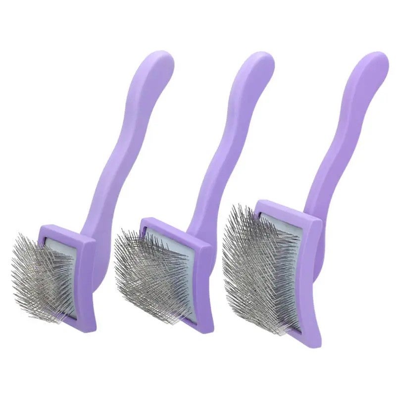 Y&D Professional Dog & Cat Grooming Brush - 135° Stainless Steel Pins, Comfortable Wooden Handle - Pet Brushes for Shedding & Mat Removal - Image 4