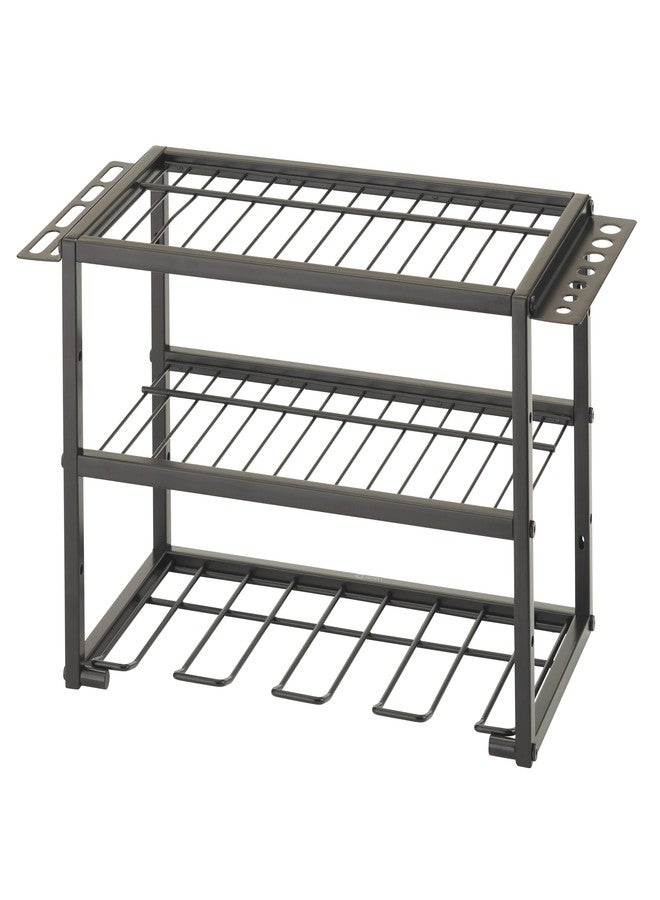 ترينيتي منظم أدوات كهربائية TRINITY ذو 4 حجرات مع أرفف، سعة 140 رطل، مثبت على الحائط أو سطح العمل، أسود - Image 1