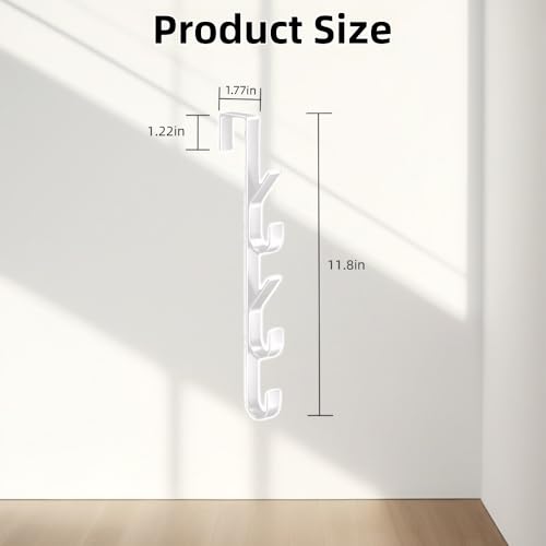 DAECHAO Over The Door Hooks Door Hanger Hooks for Hanging Space Saving 5Hook Organizer for Bathroom Apartment Carbon Steel No Drill Hanger Back of Door for Hanging Towel Rack Clothes Hat 3 White - Image 3