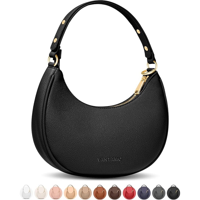 Vantamo Half Moon Bag for Women - Faux Leather Crescent Bag with Anti Theft RFID Protection & Adjustable Shoulder Strap. - Image 1