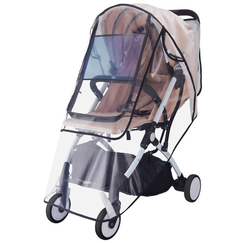 Bemece Stroller Rain Cover Universal Stroller Accessory Baby Travel Weather Shield for Summer Windproof Waterproof Protect from Dust Snow Double Protection