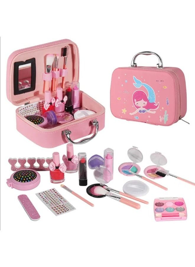 YelaJoy Kids Makeup Kit for Girls, Real Makeup Kit for Kids, Washable Makeup Kit Toys for Little Girls Child Pretend Play Makeup for 4 5 6 7 Years Old Birthday Gifts Toys  - Image 1