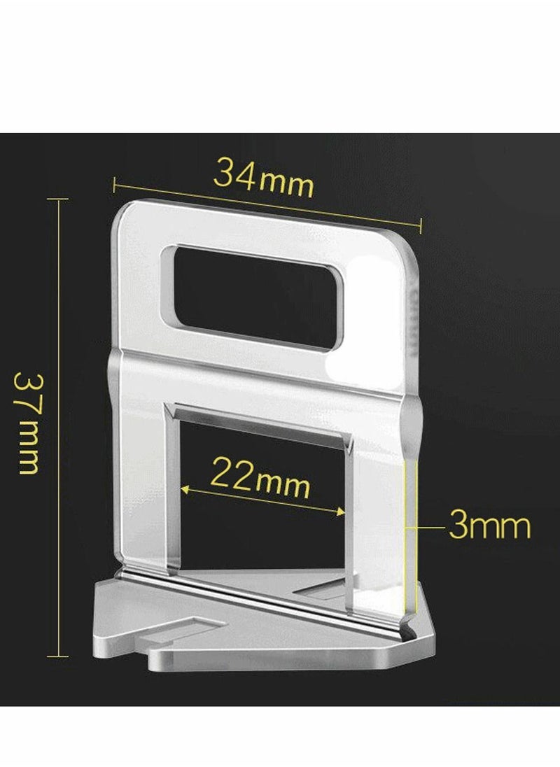 Y&D - 500 Pack Tile Leveling System Clips DIY Tiles Leveler Spacers Reusable Tools for Professional Ceramic Stone and Installation 3mm - Image 1