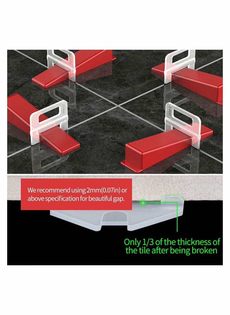 Y&D - 500 Pack Tile Leveling System Clips DIY Tiles Leveler Spacers Reusable Tools for Professional Ceramic Stone and Installation 3mm - Image 1
