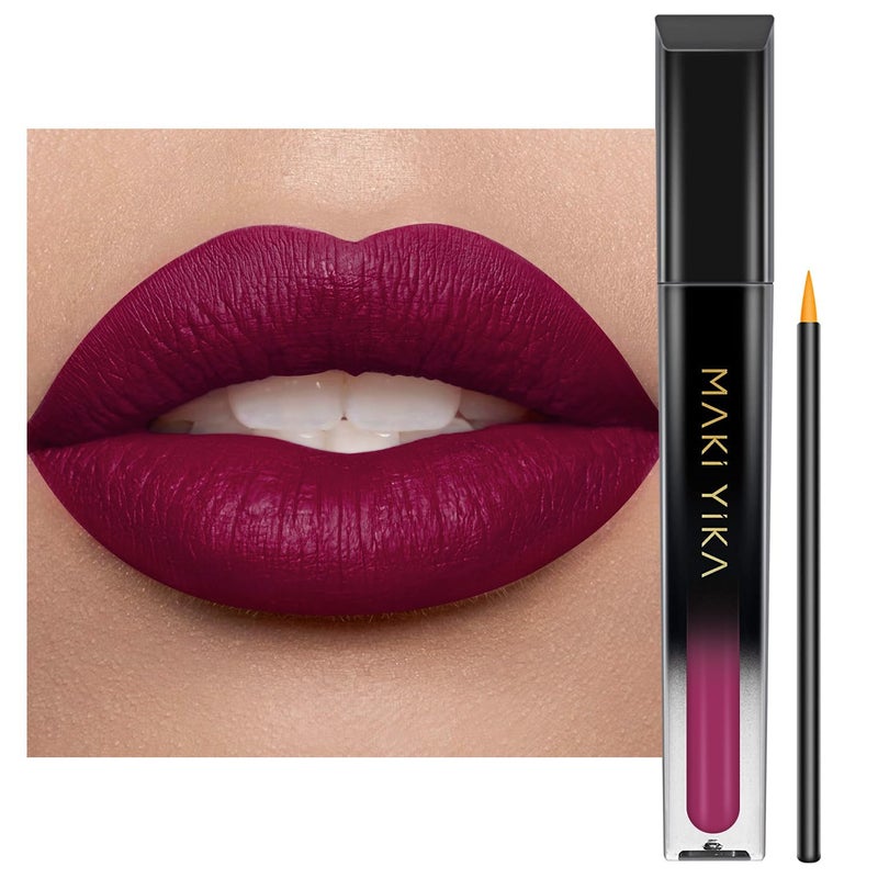 MAKI YIKA Dark Purple Lipstick for Women Color Stay Long Lasting Lipsticks No Smudge Purple Matte Liquid Lipstick Transferproof CrueltyFree Lip Color In Charge