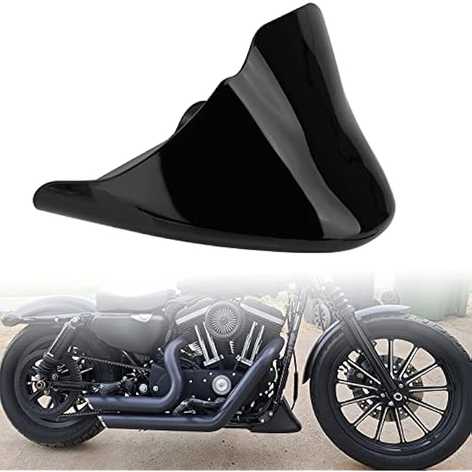 VG MOTO Motorcycle Front Spoiler Chin Fairing Lower Mudguard Air Dam Glossy Black Cover with Mounting Bracket Replacement for Harley Sportster Iron XL 883 XL1200 2004-2014 - Image 1